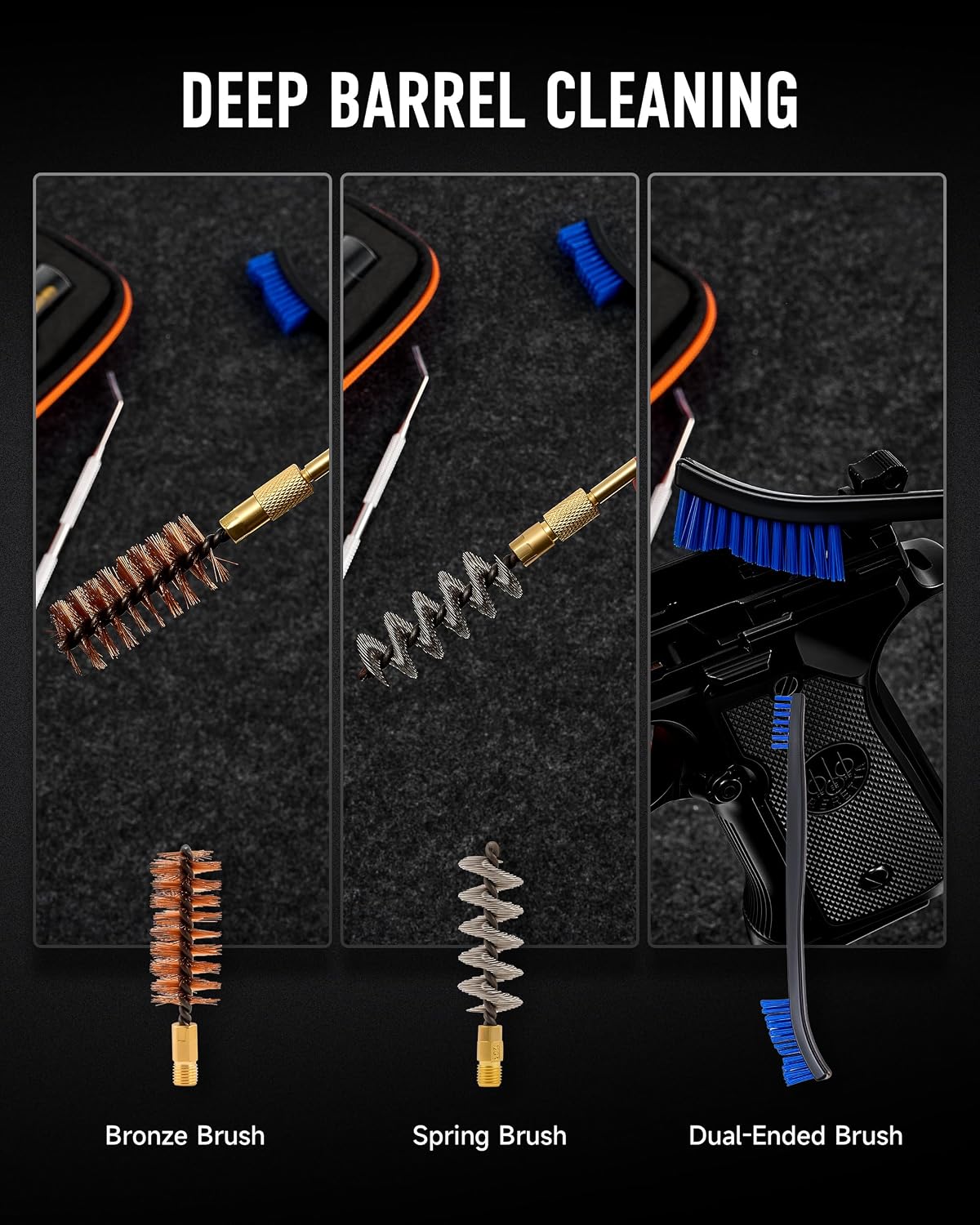 12ga Shotgun Cleaning Brush Kit, 12 Gauge Gun Maintenance Tool Set, Available in 4 Piece or 65 Piece Sets with