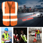 Custom Safety Vest High Visibility Reflective Vests with Pockets Zipper Customize Logo Class 2 for Men Construction
