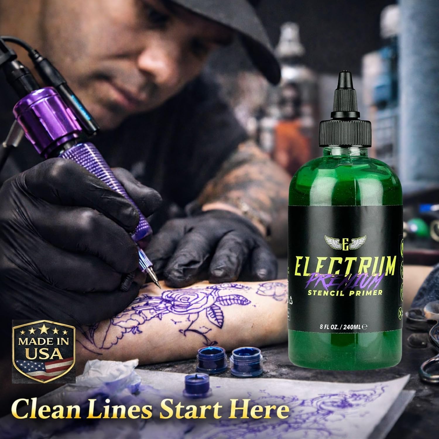 Tattoo Stencil Gel Solution Premium Transfer Gel 8 oz (Stencil Gel)