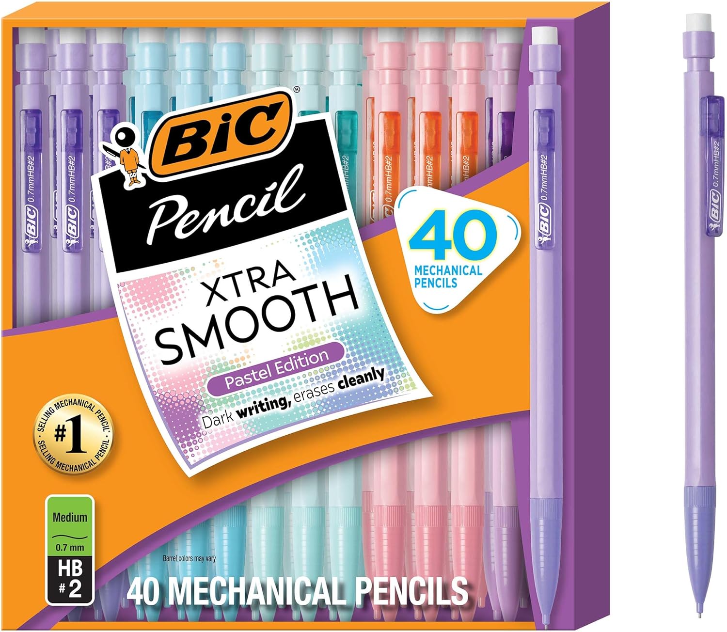 Xtra-Smooth Mechanical Pencils, 0.7 mm Medium Point, 40-Count | No. 2 Lead Resists Smudging and Erases Cleanly