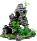 Aquarium Mountain View Stone Ornament, Artificial Mountain Hill View Stone Rock Cave Aquarium Decorations Fish Tank