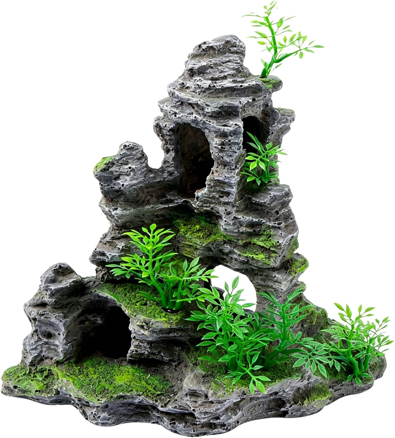 Aquarium Mountain View Stone Ornament, Artificial Mountain Hill View Stone Rock Cave Aquarium Decorations Fish Tank