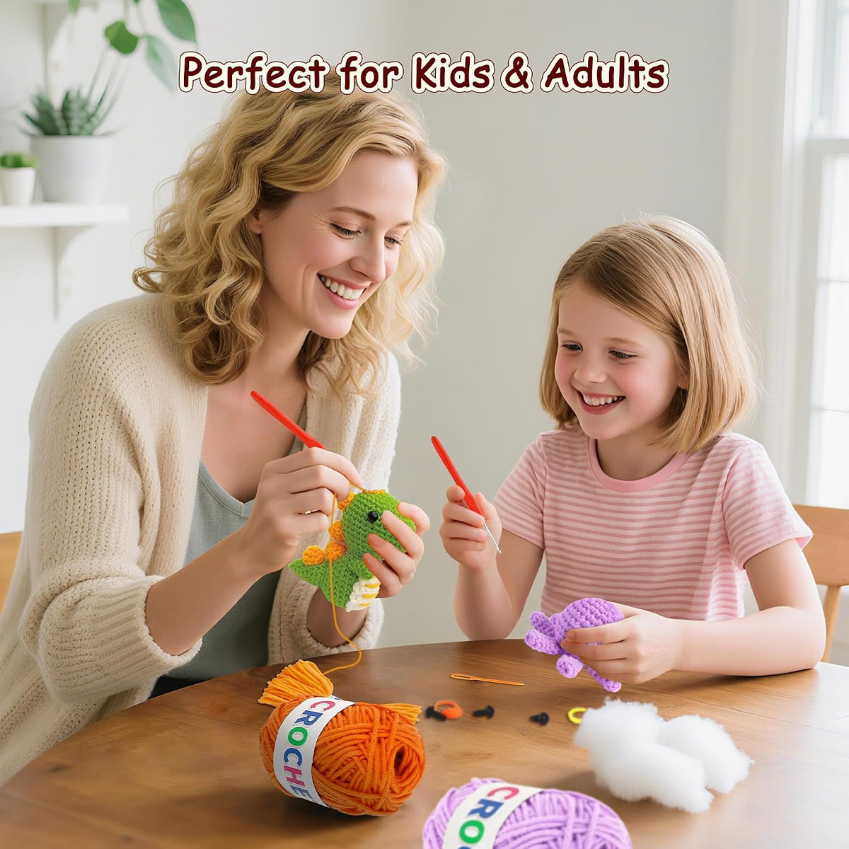 Crochet Kit for Beginners Kids: 6pcs Cute Animal Crochet Set Knitting Gift for 8-12 Year Old - Easy to Learn with
