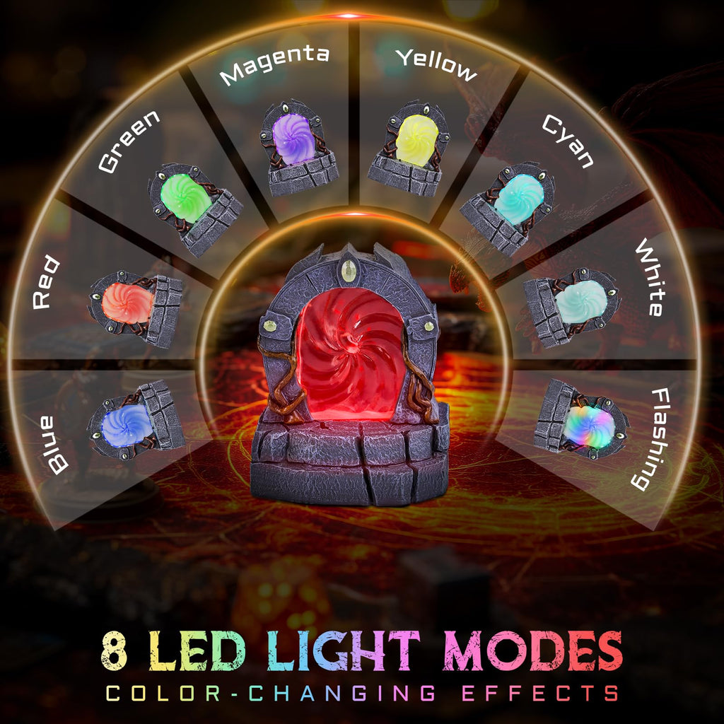 Glowing Portal Miniature, Color-Changing Resin Terrain for RPGs