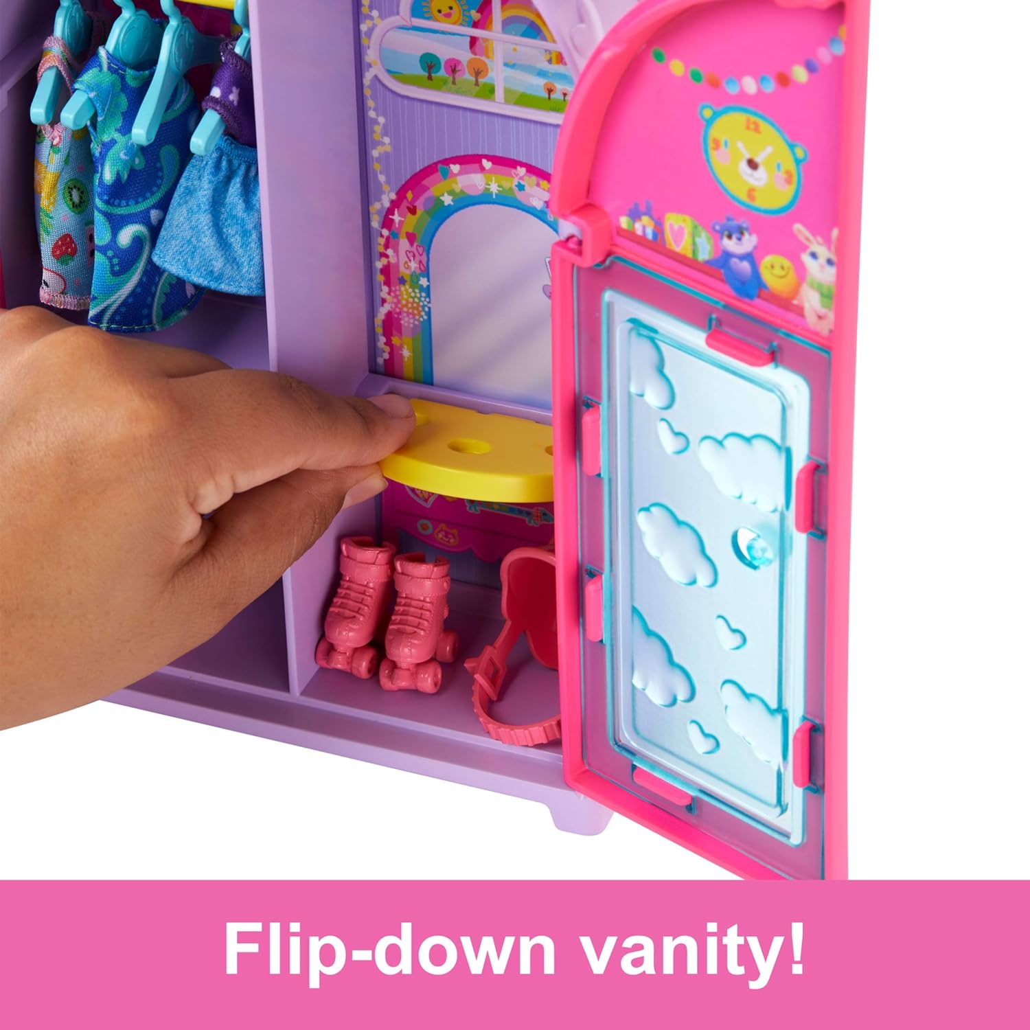 Barbie Chelsea Doll & Closet Toy Playset with 15 Pieces Clothes & Accessories Included, Foldable Set for On-The-Go