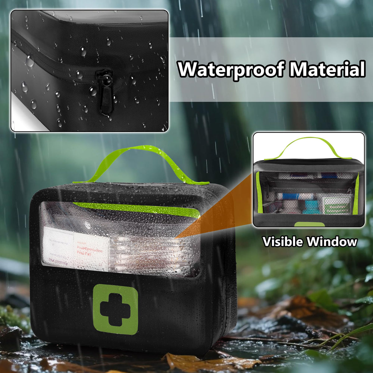 Waterproof Empty First Aid Bag with a Detachable Panel