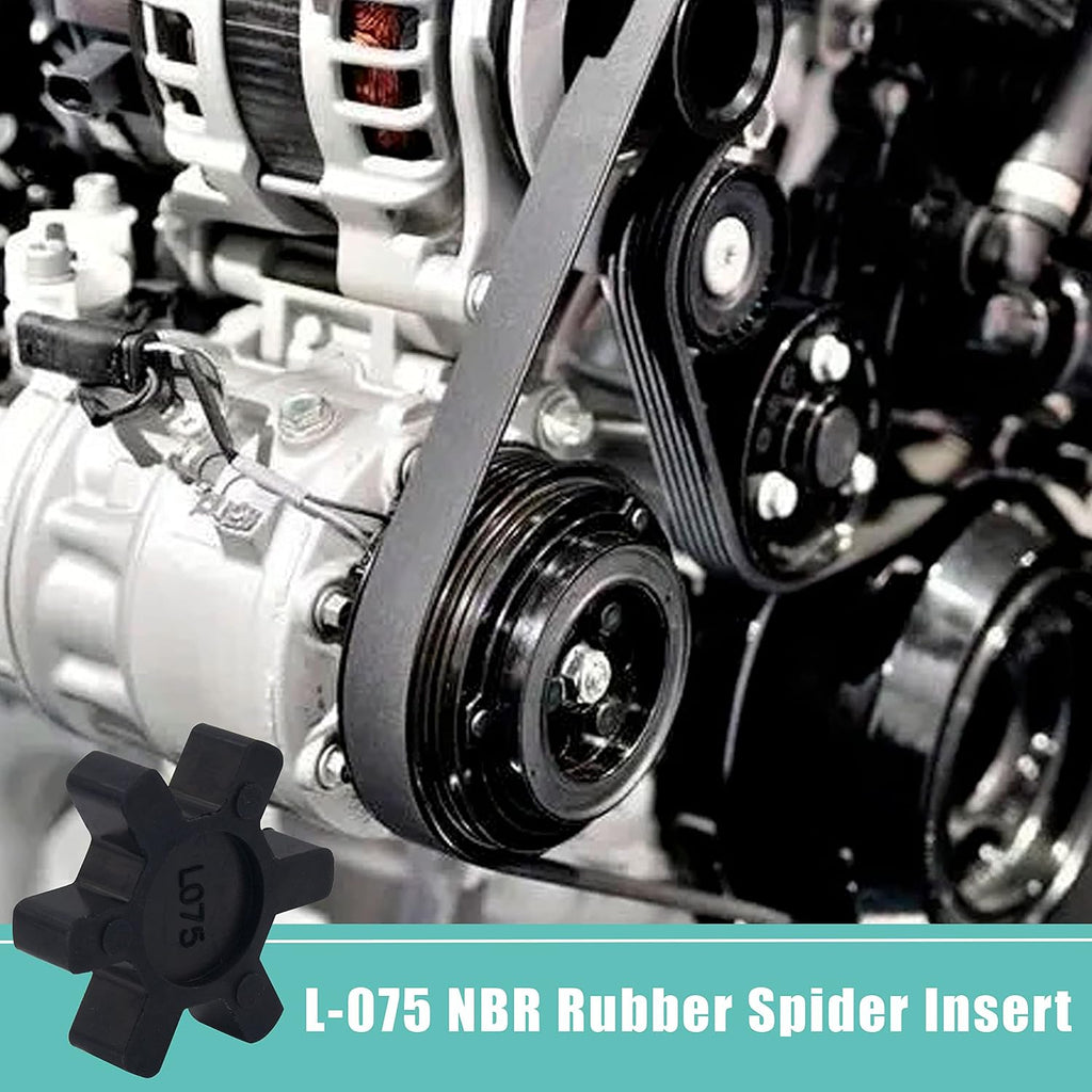 Flexible L075 NBR Rubber Spider Insert Solid Spider Center Inserts Fits for Lovejoy Martin L-Jaw Coupling (4 Pack)