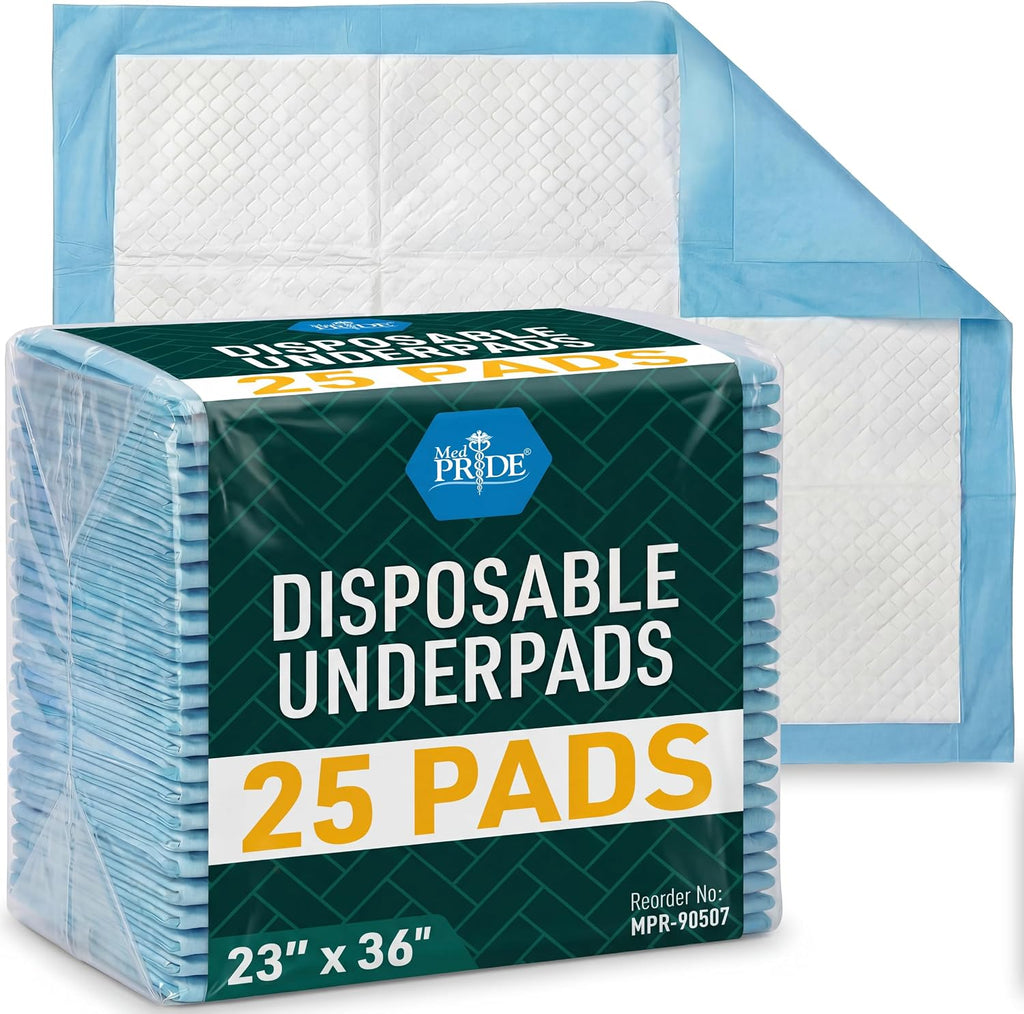 Disposable Underpads 23x36 in,Super Absorbent,Incontinence,25 Ct