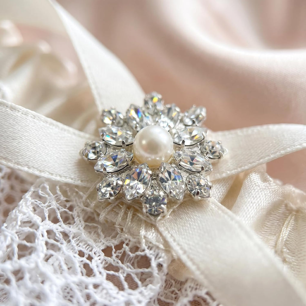 Lace Wedding Garter Set for Bride, Elastic Stretch Ribbons, Bridal Prom Leg Garters