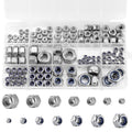 135 Pack 304 Stainless Steel A2-70 Nylon Insert Lock Nuts, SAE & Metric