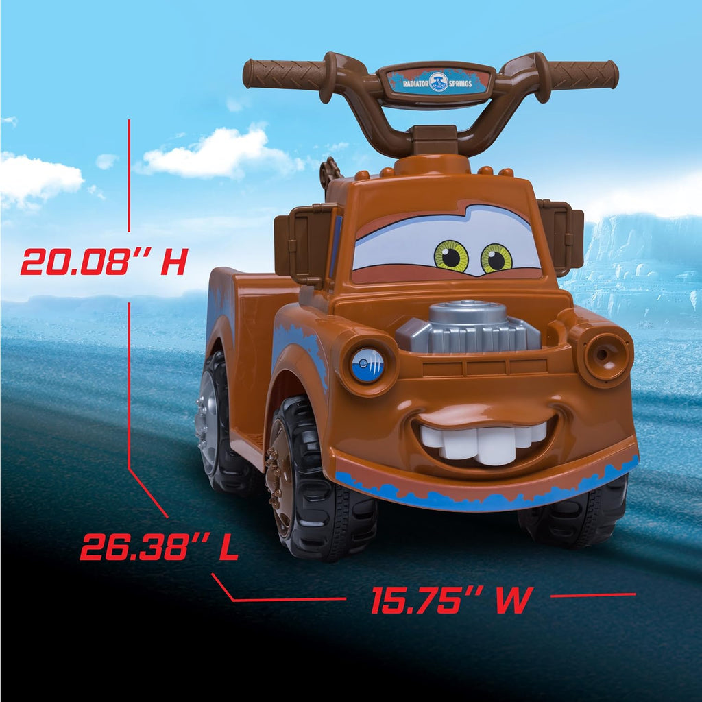 Toddler Disney Cars 3 Tow-Mater Electric Quad Ride-On, Kids 1.5-3 Years Old, 6 Volt Battery and Charger Included, Max