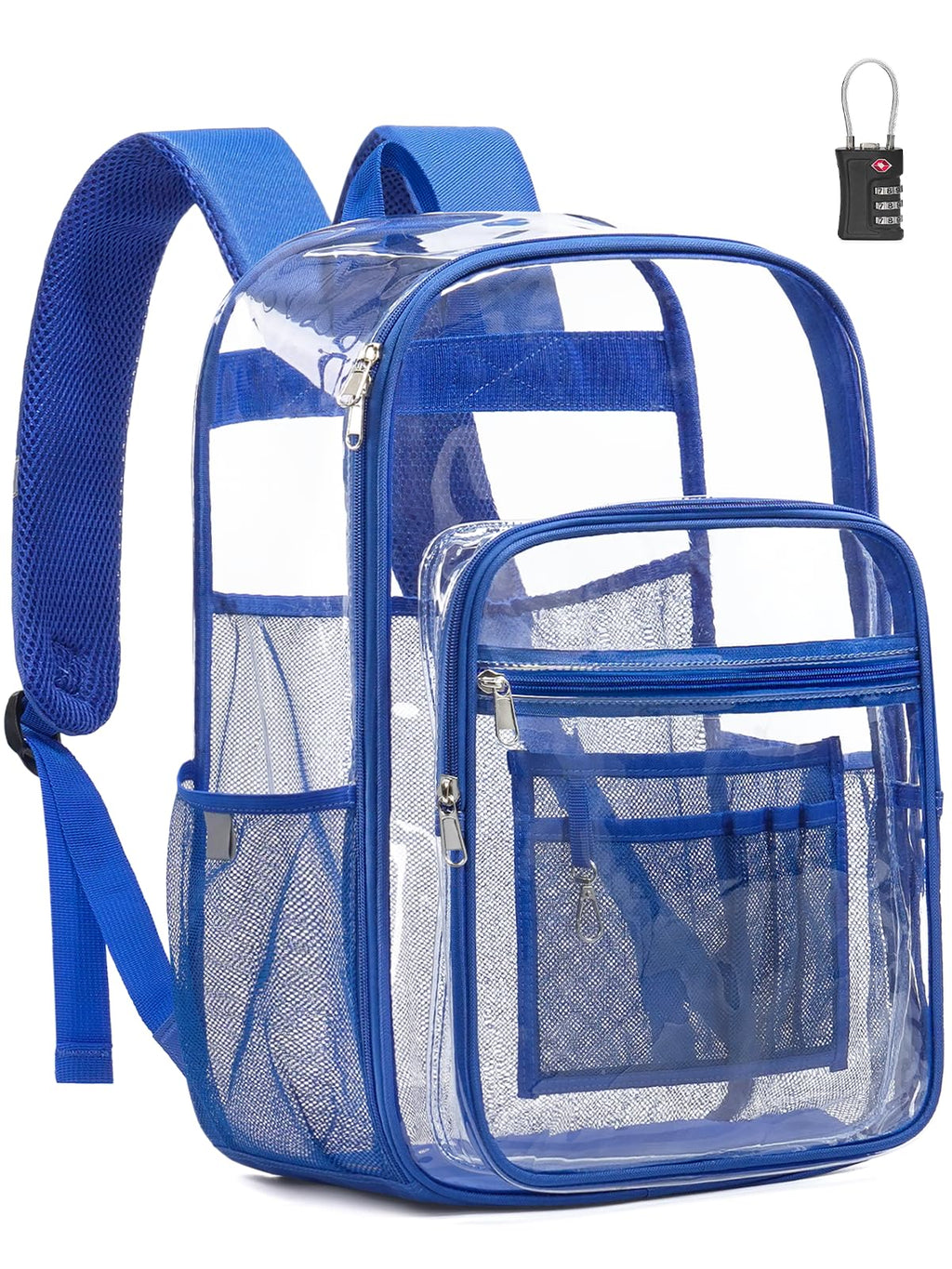 Clear Backpack with TSA Lock, 18” Extra Large Clear Bookbag