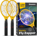 Electric Fly Swatter [Set of 2] Handheld Bug Zapper Racket for Indoor/Outdoor - Powerfull 1500 Volt Instant Flies/Bug