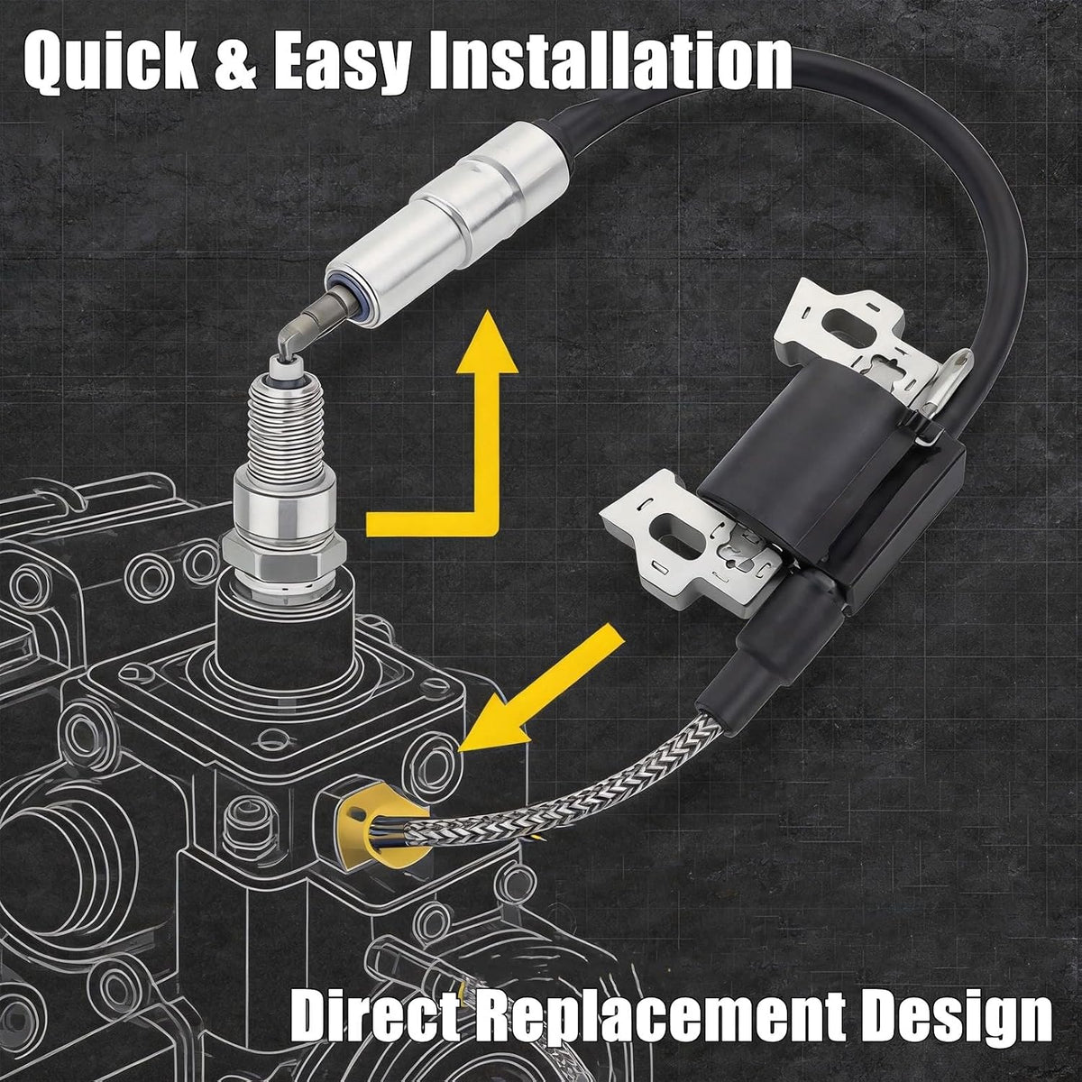Ignition Coil Fit for Ariens AX Lawn Mowers Snow Blowers Replace 08201024