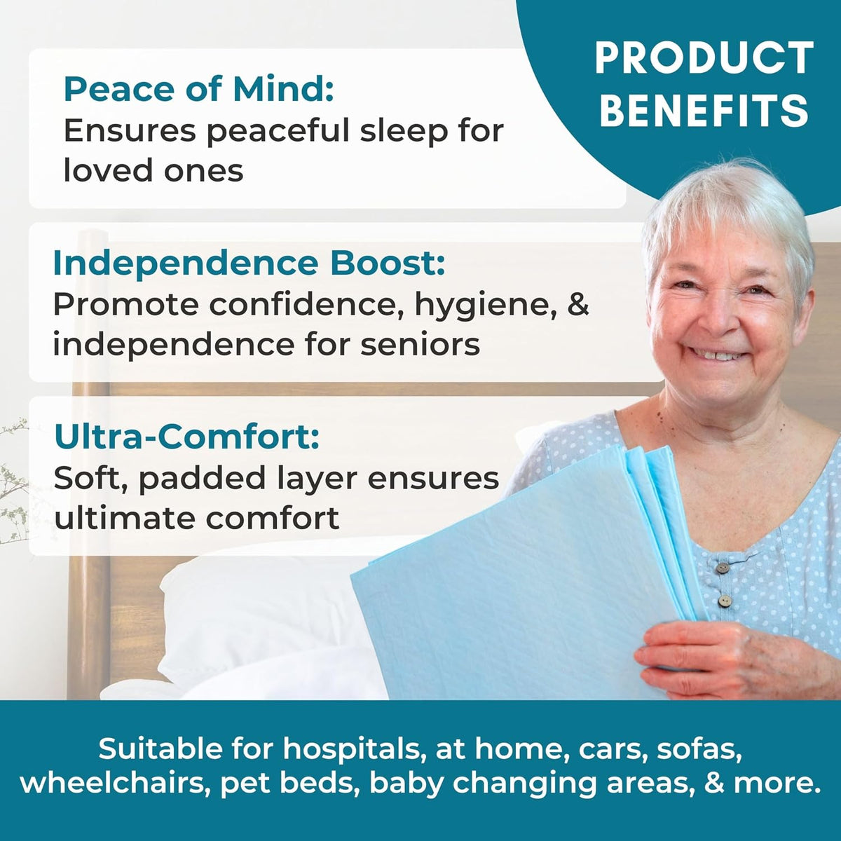 Nurture Heavy Duty Ultra Absorbent Bed Pads Chux Underpads - 36x36, 40 Pack
