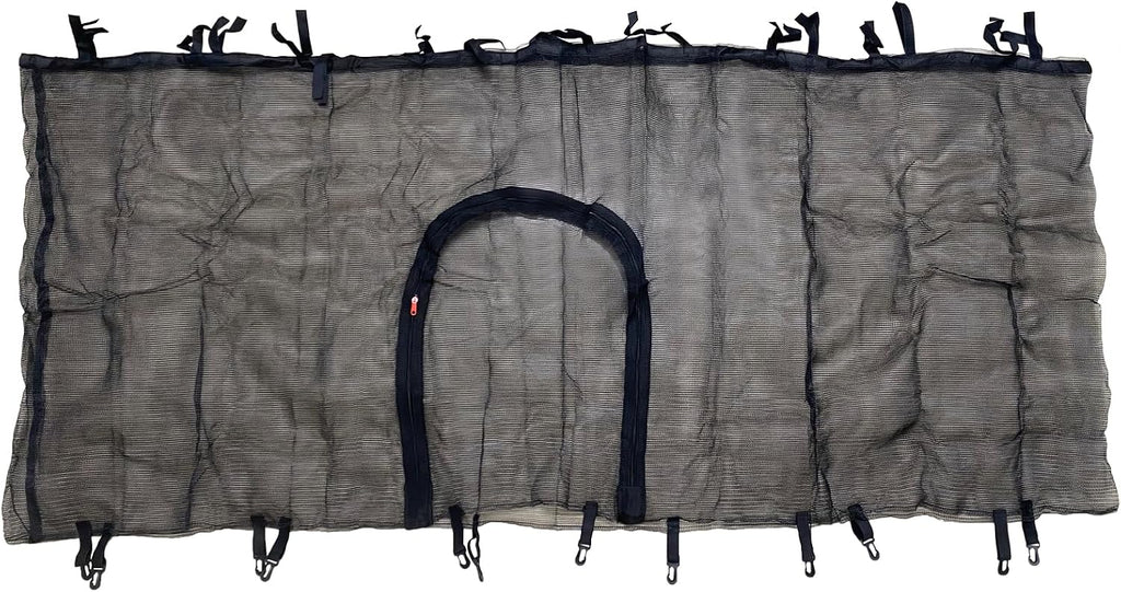 55" 60" Trampoline Replacement Net with Zipper and Hooks, Breathable and Tear Resistant, Trampoline Enclosure Net