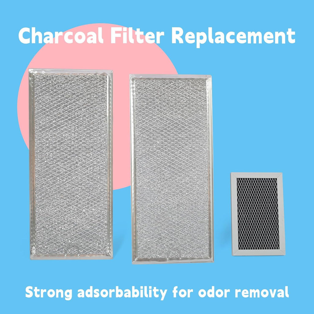 3 Pcs Grease Filter Kit Compatible with GE Microwave Oven JVM6175SF1SS JVM6175SK1SS JVM6175SK2SS JVM6175SK3SS