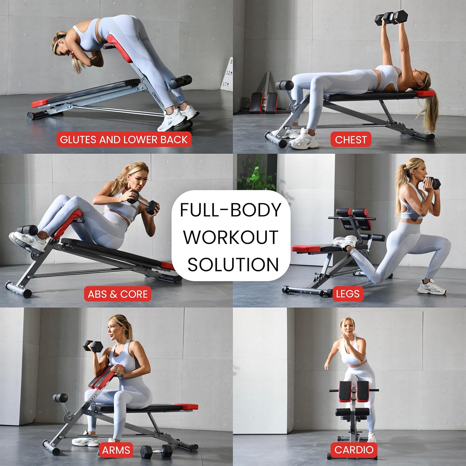 Multi-Functional Weight Bench for Full All-in-One Body Workout – Adjustable Workout Bench Press for Home Gym, Fitness
