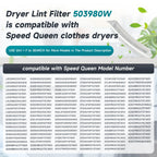 503980W Dryer Lint Filter Replacement Compatible with Speed Queen