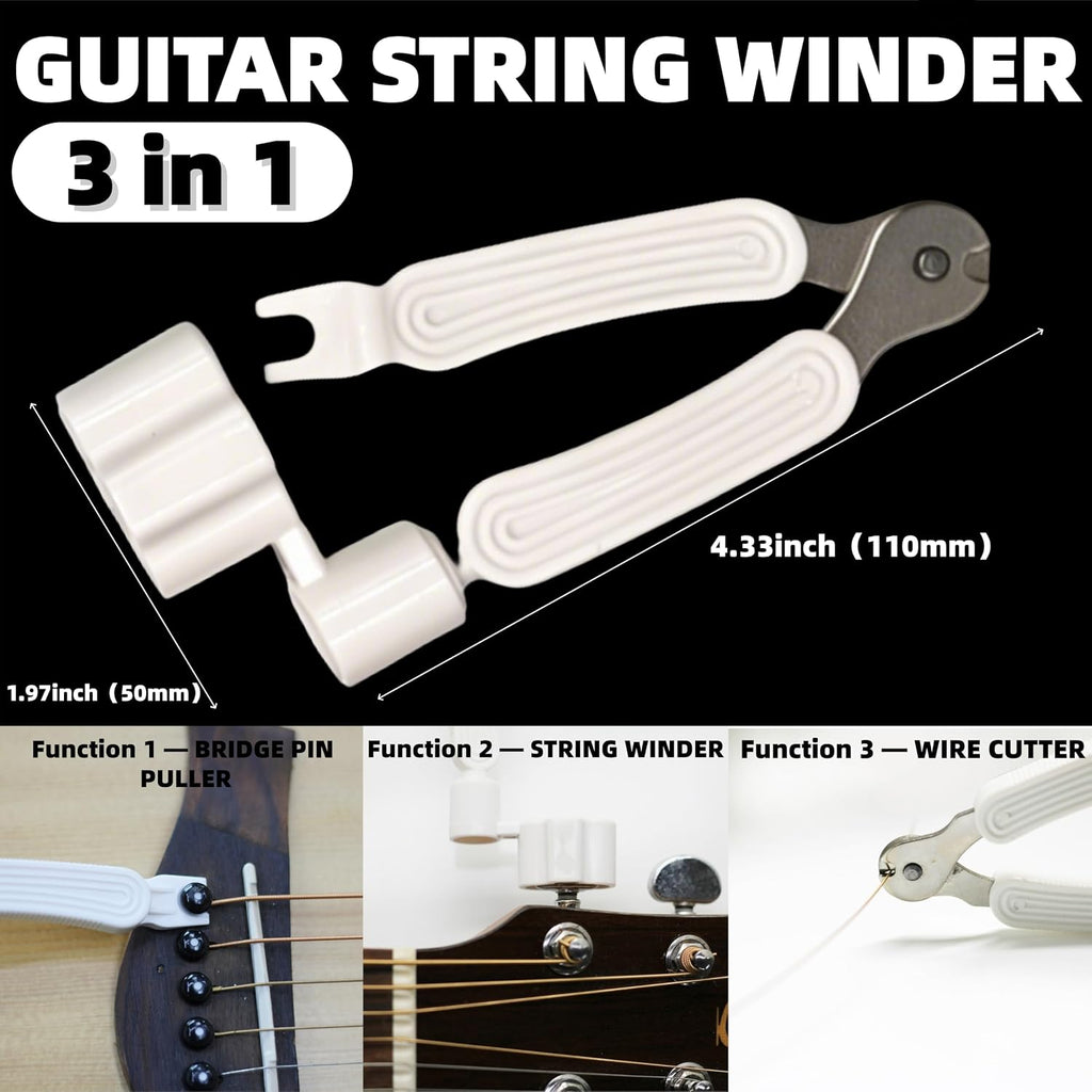 All-in-One Guitar Accessory Kit for Beginner Players | All-in-one pack with tuner, capo, strap, 9 picks & 3-in-1
