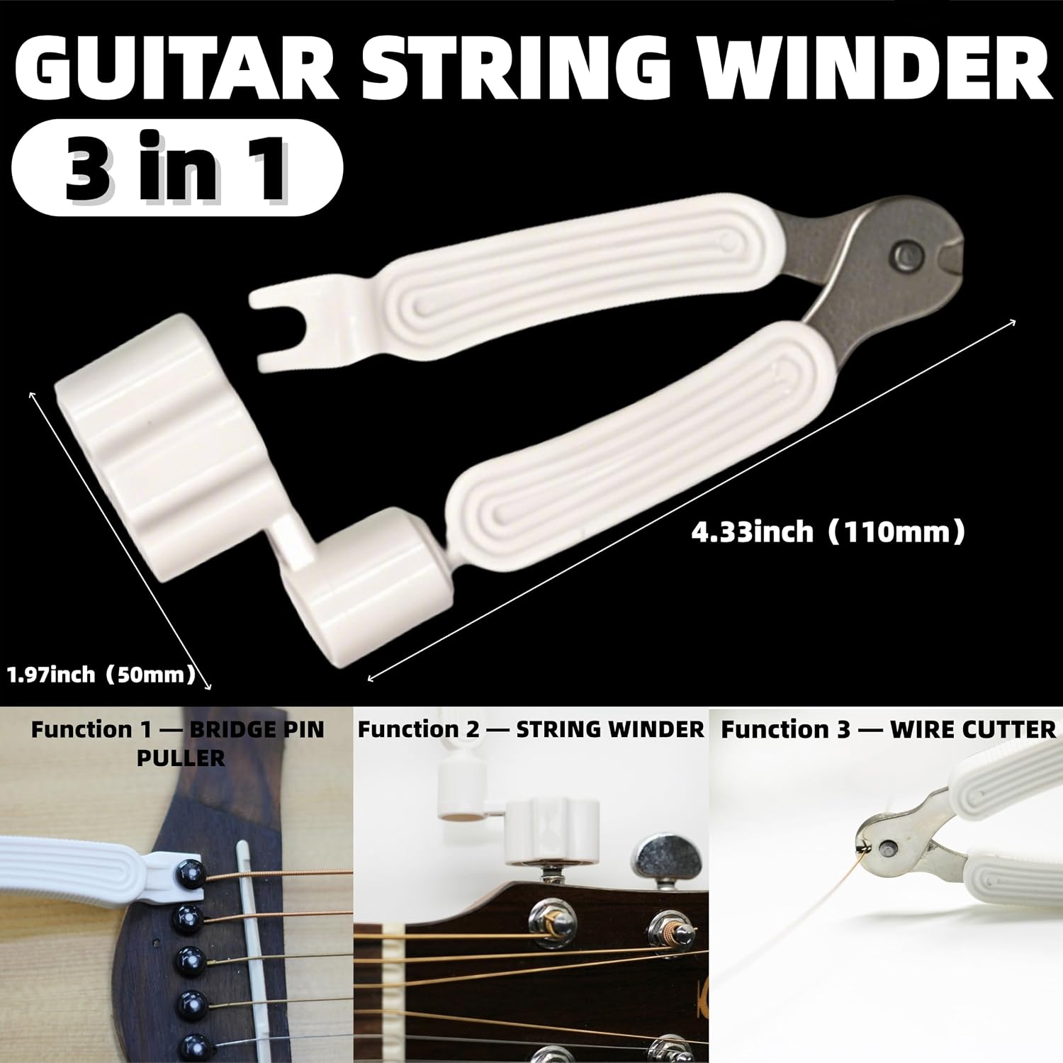 All-in-One Guitar Accessory Kit for Beginner Players | All-in-one pack with tuner, capo, strap, 9 picks & 3-in-1