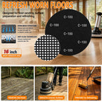 MOGRQAP 16" Floor Sanding Screen Discs 10 Pack, 220 Grit for Floor Buffers