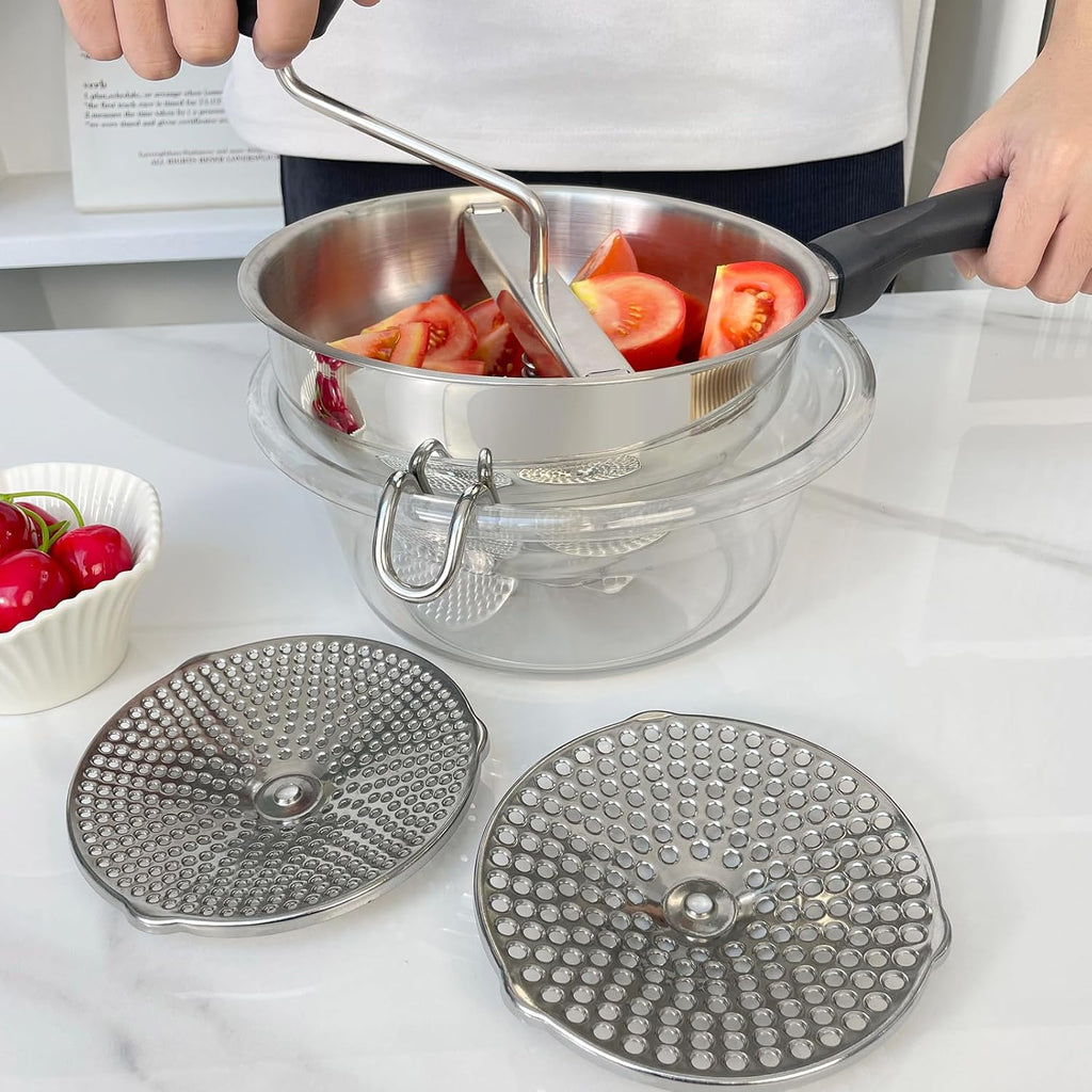 Stainless Steel Food Mills For Tomato Sauce and Jam With 3 Milling Discs