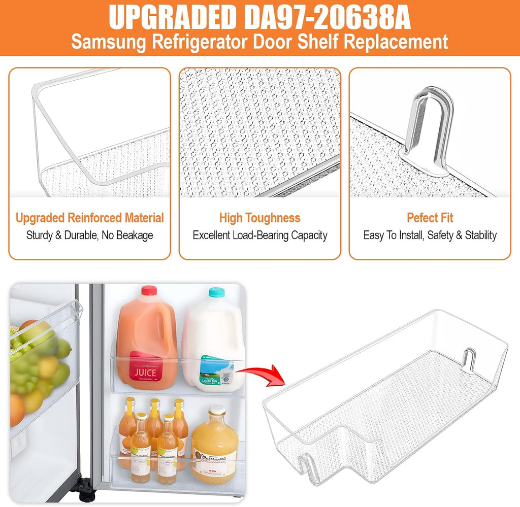 UPGRADED DA97-20638A Refrigerator Door Shelf Replacement Compatible with Samsung Refrigerator Door Bin Replacement Parts RS27T5200SR RS27T5561SR RS22T5561SR RS27T5201SR RS22T5561SG Door Shelf Bin
