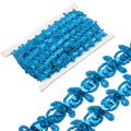 11 Yards Braid Trim 0.8" Sequins Beaded Lace Trim, Lake Blue