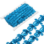 11 Yards Braid Trim 0.8" Sequins Beaded Lace Trim, Lake Blue