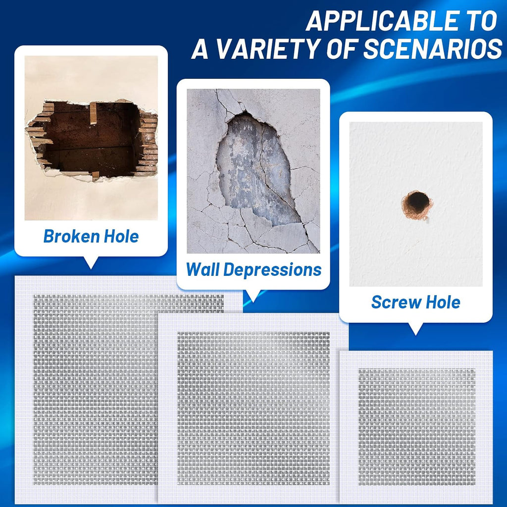 Ranekie 14 Pack Drywall Repairs Patch, 4/6/8 Inch Drywall Repair Kit with Extended Self-Adhesive Mesh,Large Hole