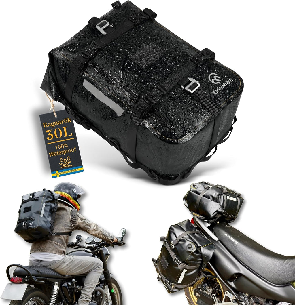 30L (L) 100% Waterproof Motorcycle Tail Bag Motorcycle Saddlebags Backpack Multifunctional Dry Bag Soft Luggage For