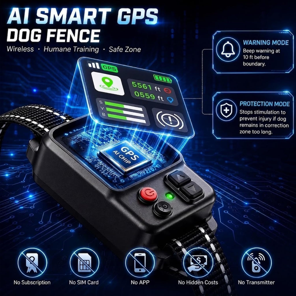 GPS Wireless Dog Fence System, 49-6561 FT Adjustable Range