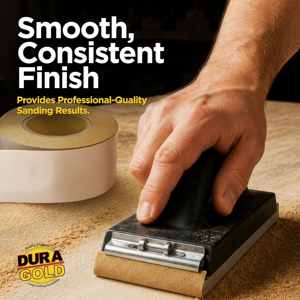 Dura-Gold Gold PSA Longboard Sandpaper, 80 Grit, 20 Yard Roll, 2-3/4" Wide