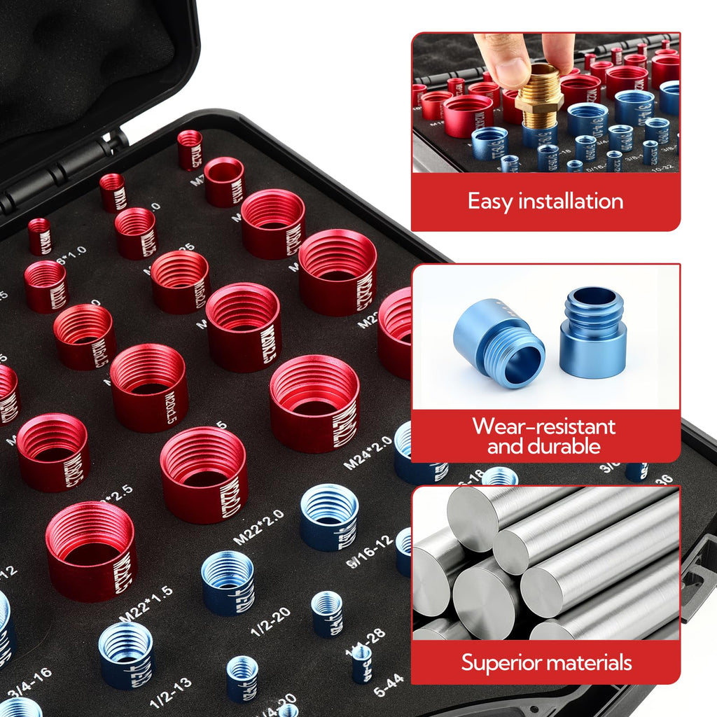 GAGIRA 76Pcs Thread Gauge, Inch & Metric Nut Bolt Thread Checker Tool