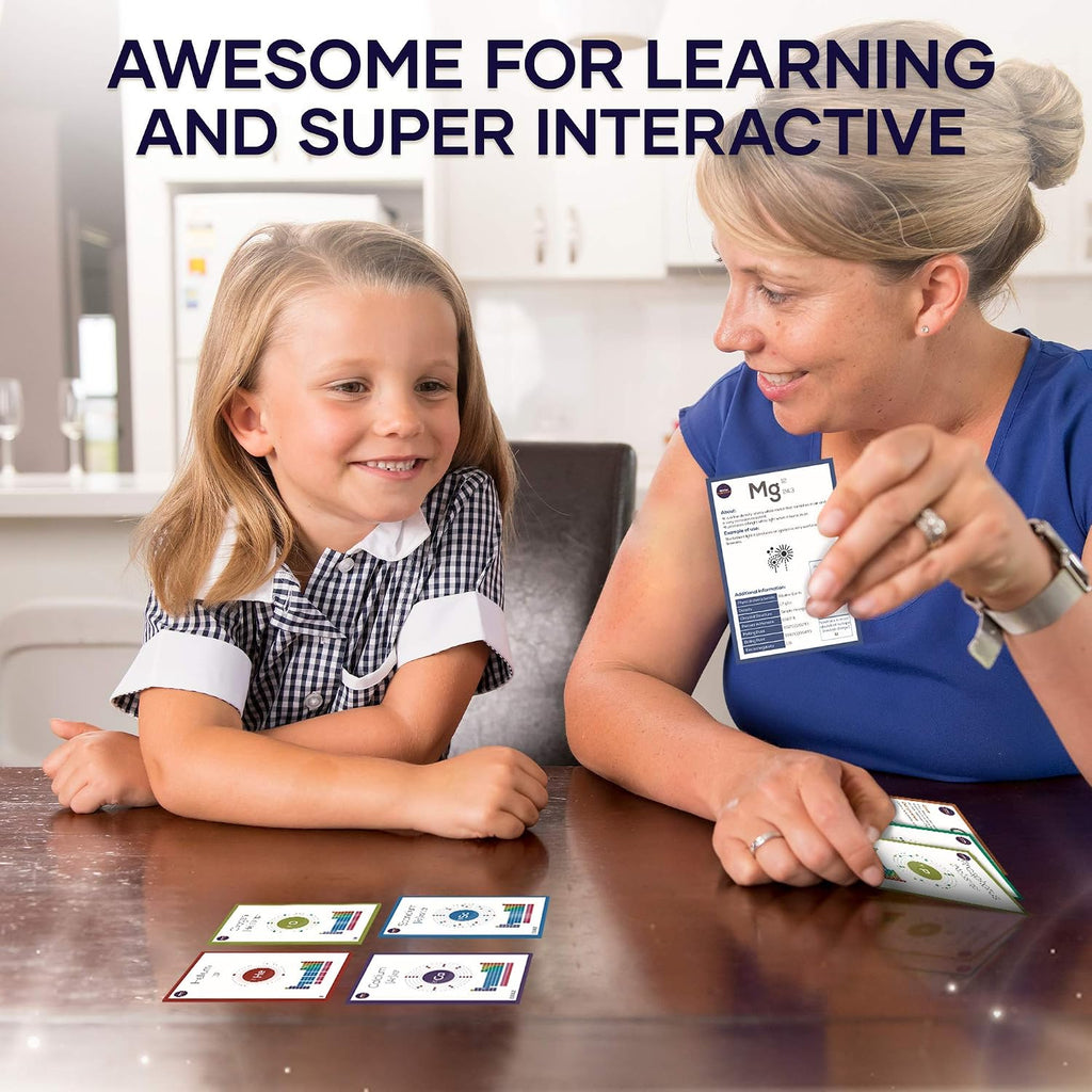 Periodic Table of Elements Laminated Flashcard Science kit| Quick Element Study Aid|Chemistry Flash Card Game for