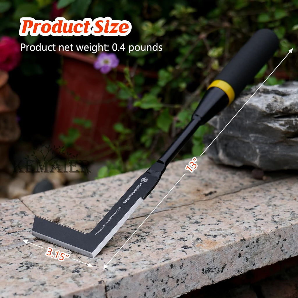 Garden Tool Set - Featuring a Heavy-Duty Stainless Steel Hand Cultivator, Transplant Shovel, Trowel, Crack Weeder
