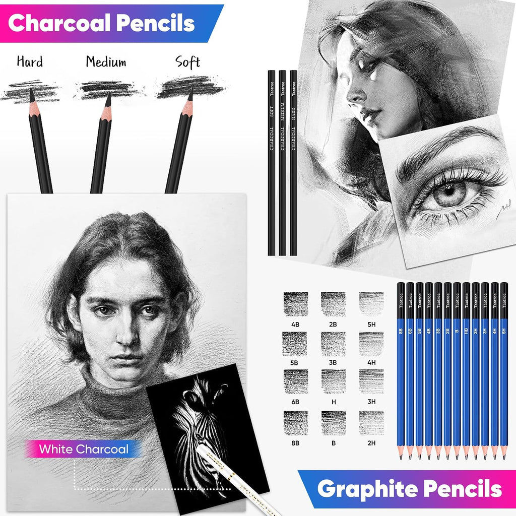 81 Pack Art Supplies for Adults Artists Gifts, Pro Art Kit Drawing Pencils Set, Drawing Supplies Sketching Kit Sketch