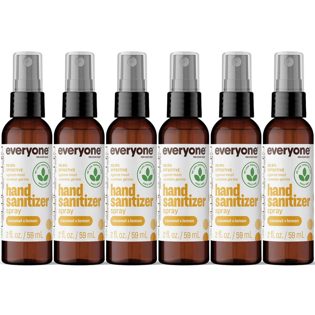 Everyone Hand Sanitizer Spray, Coconut Lemon, 2 oz 6-Pack