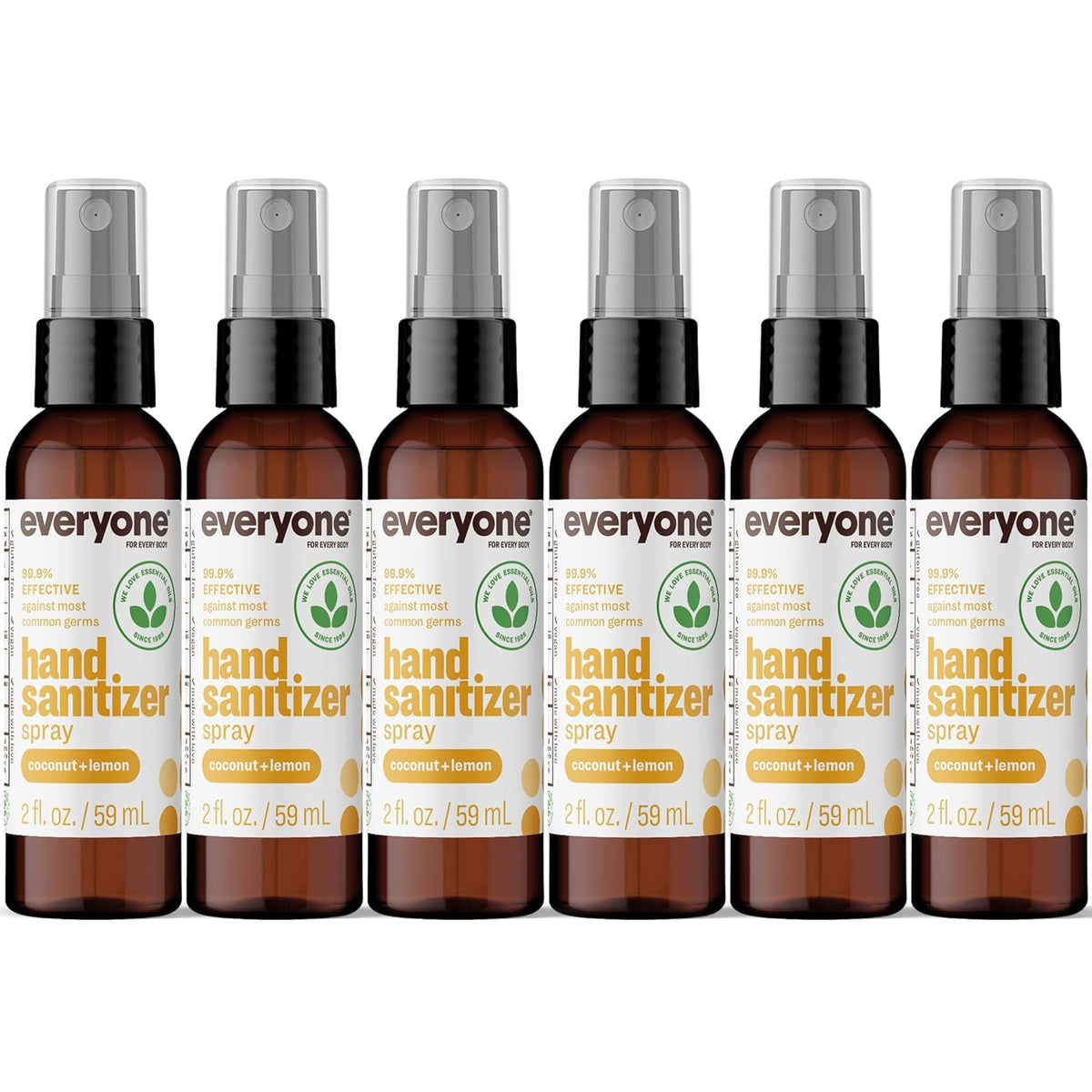 Everyone Hand Sanitizer Spray, Coconut Lemon, 2 oz 6-Pack