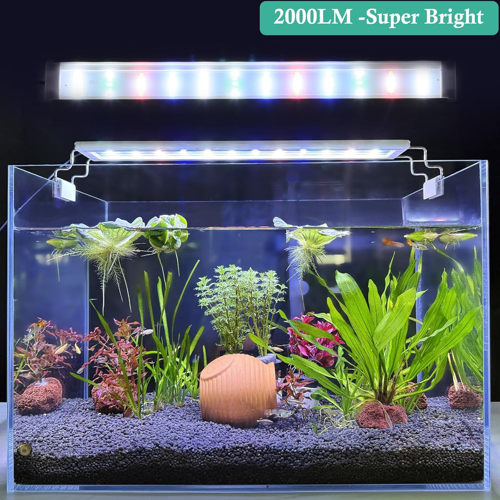 Full Spectrum LED Aquarium Light – 16-24” Classic Fish Tank Light with Timer, Aquarium Plant Light with Stable