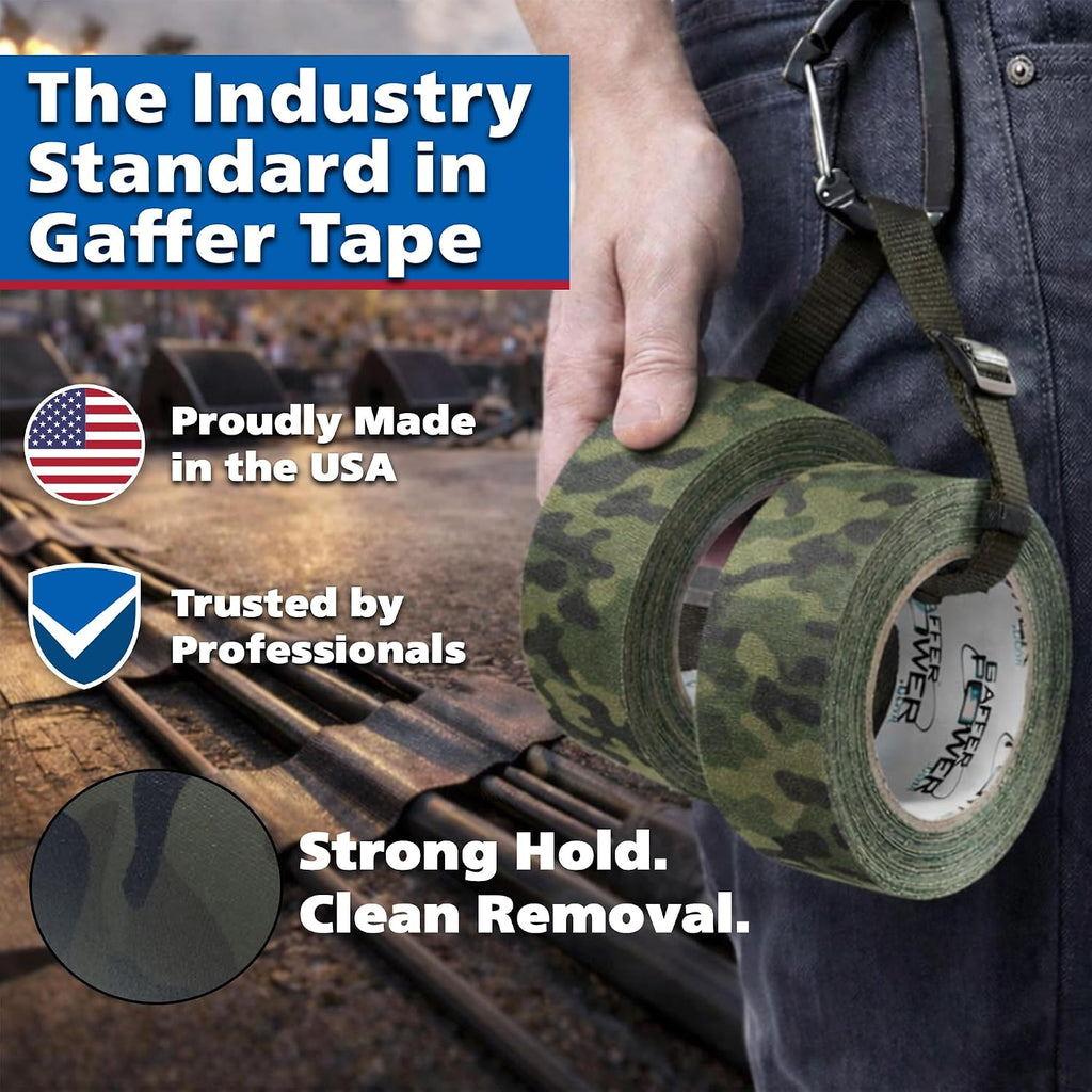 Army Green Camo Gaffer Tape 2 Inch x 25 Yards, USA Made
