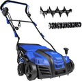 16" 15-Amp 2-in-1 Electric Dethatcher and Scarifier with Collection Bag