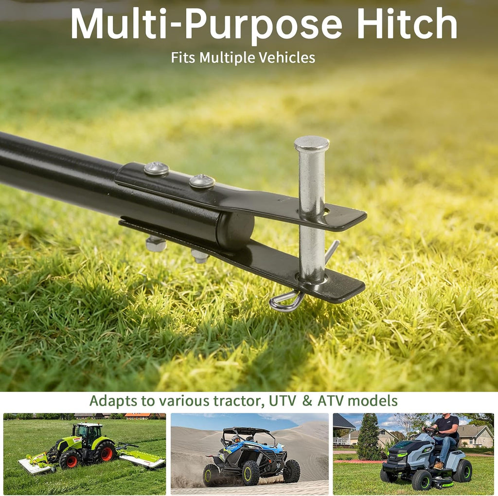 130 LBS Heavy Tow Behind Fertilizer Spreader with Universal Hitch | 130 lbs large capacity &10 adjustable spread