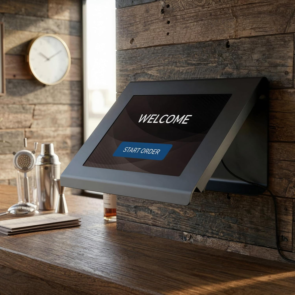iPad & Tablet Kiosk Stand, Anti-Theft Secure Enclosure for 10.2"–11" iPad & Samsung Tablets, Countertop or Wall