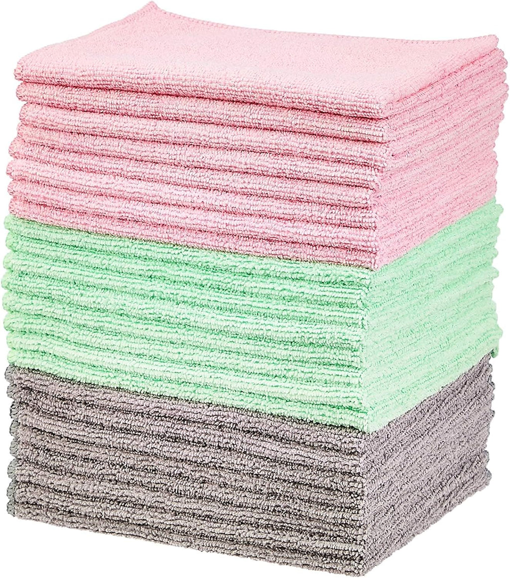 Microfiber Cleaning Cloths, Ultra-Soft and Highly Absorbent, Streak-Free, Lint-Free, Scratch-Free, Washable, for Car