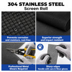 47in x 10ft Black 304 Stainless Steel Window Screen Mesh Roll