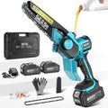 Flagship 8-Inch Cordless Mini Chainsaw, Upgraded Brushless Motor | Electric Chainsaw with 2×4000mAh Batteries