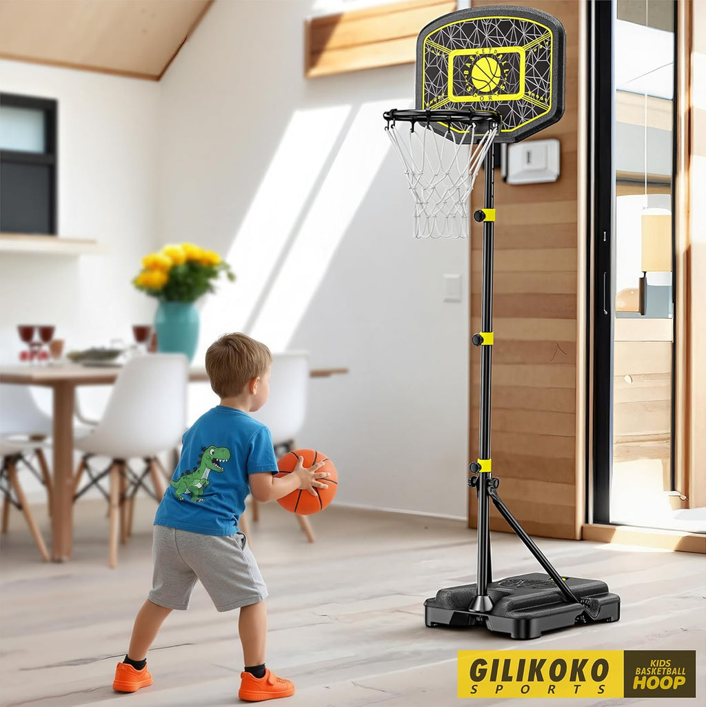 Kids Basketball Hoop 3.6-6.2ft Adjustable Indoor Outdoor | Plastic Basketball Net Goal in the Yard Gift Toys for Kids