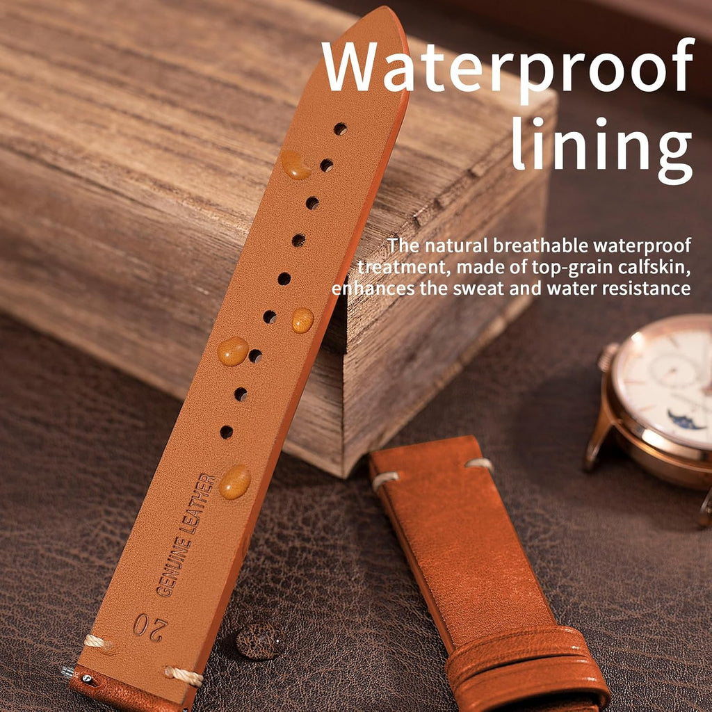 Quick Release Watch Band,Vintage Vegetable tanned leather Straps 18mm 19mm 20mm 21mm 22mm 24mm Replacement Bracelet